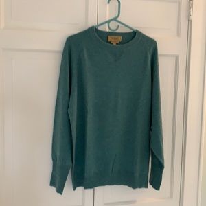 Sea green cashmere men’s crew neck sweater